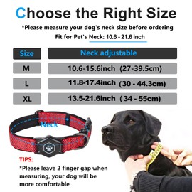 AirTag Dog Collar with Waterproof Air tag Holder, Luminous & Reflective,Comfortable and Durable 1000D Nylon, Dual Safety Buckle,Fit for Medium or Heavy Duty Large and Active Dogs【Airtag not Included】