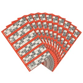 JMS we create smile (𝐒𝐞𝐭 𝐨𝐟 𝟏𝟎 Bingo Tickets 1-480 Numbered Bingo Book 6 to View - Bingo Flyer Tickets, Christmas Party Family Bingo Night (Red)