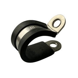 Rubber Lined P Clips Hose Pipe Clamp Stainless Steel Pack of 5 (20mm)