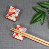 Chopsticks Rest Stylish Kutani Ware Pair Chopsticks Rest Set, Plum