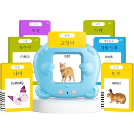 Korean & English Talking Flash Cards for Toddlers 510 Sight Words Bilingual Montessori Speech Therapy Learning Toy