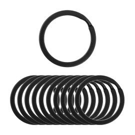 Mandala Crafts 1 Metal Key Rings for Keychains - Flat Black Keychain Rings for Crafts - 50 Split Key Ring Set Bulk Keyrings for Car Keys Home Key Chain Rings