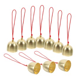 Mipcase 10pcs Metal Bells Craft Bells Mini Bell Cow Bell Metal Hanging Bells Mini Vintage Bells Holiday Bells Small Wind Chimes Hanging Bells Mini Cow Bell Wreath Bell Alloy Golden