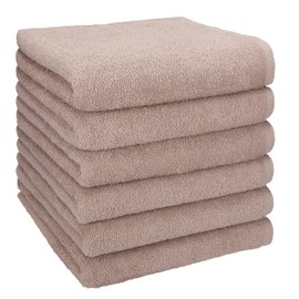 Betz Berlin Pack of 6 Hand Towels Size 50 x 100 cm 100% Cotton Cappuccino - Berlin
