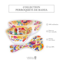 Les Jardins de la Comtesse - Deep Melamine Salad Bowl - Bahia Leaves - 3 L/25 cm - Multicoloured - Crockery Crockery Almost Unbreakable MelARTmine