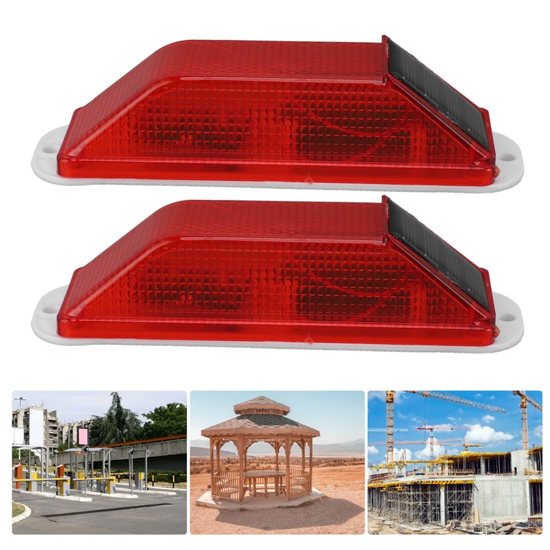 2 PCS Solar Warning Light 200mAh Light Control Waterproof Barricade