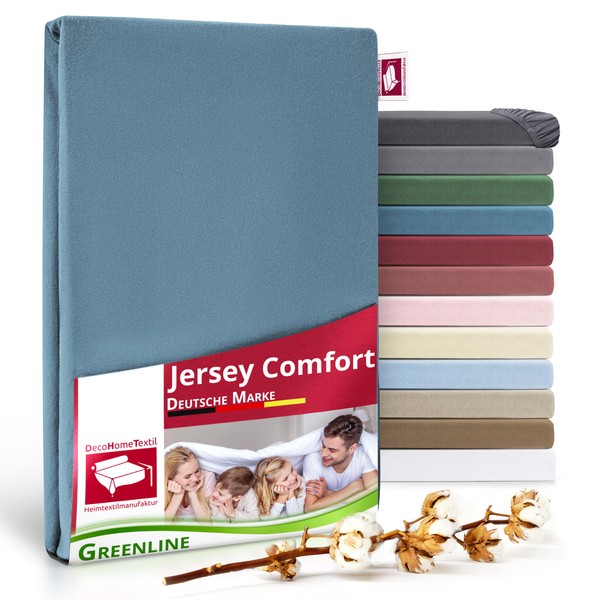 Greenline Fitted Sheet Premium Jersey Made of 100% Cotton Greenline