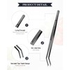 25 cm Cooking Tweezers and Curved Tweezers, Precision Serrated Tips,