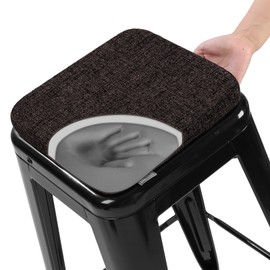 SINOSSO - Taburete de bar de espuma viscoelástica, 1 pieza, moderno estilo entrelazado, magnético, para silla pequeña, uso para café, bistró, taburete de metal apilable, cuadrado, café oscuro, 1)