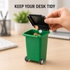 4-Pack Mini Wheelie Trash Bin Pen Holders for Office Desk