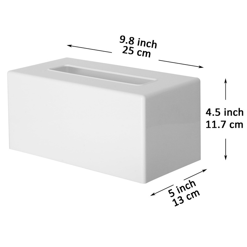 Youngever 2 Pack Tissue Box Covers, Plastic Rectangle Tissue Box