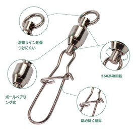 High Strength Stainless Steel Swivels Snaps Corrosion Resistant Ball Bearing Swivels Fishing Snap Fishing Tackle Rigging #2 30pcs PJ07-2-30