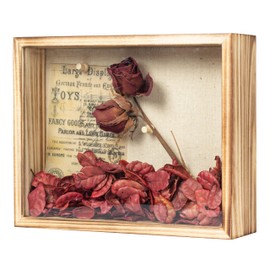 Increased Fire Shadow Box Frame 8x10 Shadow Box Display Case with Linen Back of Awards Memorabilia Flower, Pictures, Keepsakes、Bouquet、Medals and More Photos Memory Box