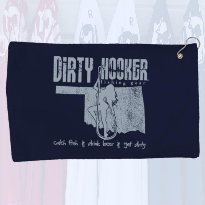 Dirty Hooker Fishing Gear Oklahoma Logo Beach Towel, Pool Towels