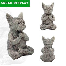 French Bulldog Meditating Statue Resin Dog Statue Buddha Meditating Bulldog Resin Ornament,Yoga Bulldog Ornament
