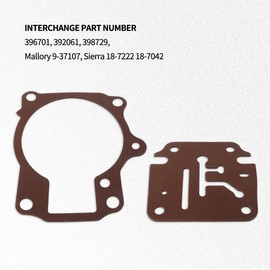 OXCANO Carburetor Carb Rebuild Repair Kit Compatible with Johnson Evinrude MANY 18 20 25 28 30 35 40 45 48 50 55 60 65 70 75 HP Outboard Motors 396701 392061 398729, 18-7222, 18-7042, 9-37107