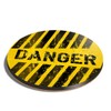 1 x Round Coaster - Danger Sign Grunge Distressed Cork