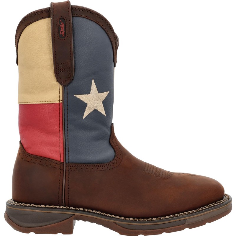 Durango Men's DB021 Western Boot, Dark Brown and Texas Flag,