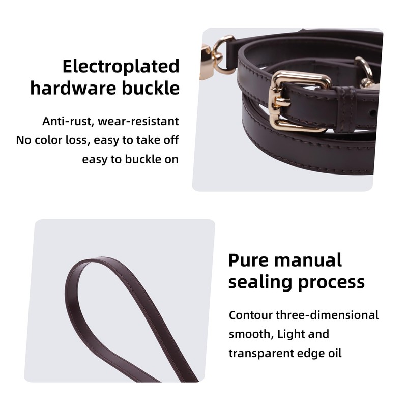 DGAZ Vachetta Leather Shoulder Strap for LV Speedy, Glossy brown