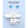 TROND Multi Plug Wall Outlet Extender - 3 Pack Horizontal
