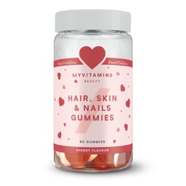 Myvitamins Hair, Skin and Nails Gummies – Biotin Hair Growth, Zinc & Vitamin C – Hair Vitamins for Women & Men – Hair Growth & Skin Support – Double Layer Cherry Heart – 60 Vegan Chewable Supplements