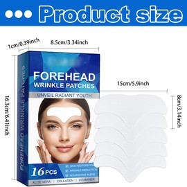 WUSJCOF 16 PCS Zornesfalte Pflaster, Anti Falten Pflaster Gesicht, Stirn Pads Gegen Falten, Nacht Patches mit Hyaluron, Anti-Wrinkle Für Das Gesicht