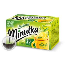 Minutka® Grüner Tee mit Zitrone und Limette 20 Teebeutel - 1 Box - 1 x 26g - Green Tea with Lemon and Lime - Hochwertige Mischung Teesorten - Grünteebeutel Express Cay - Vegan Glutenfrei