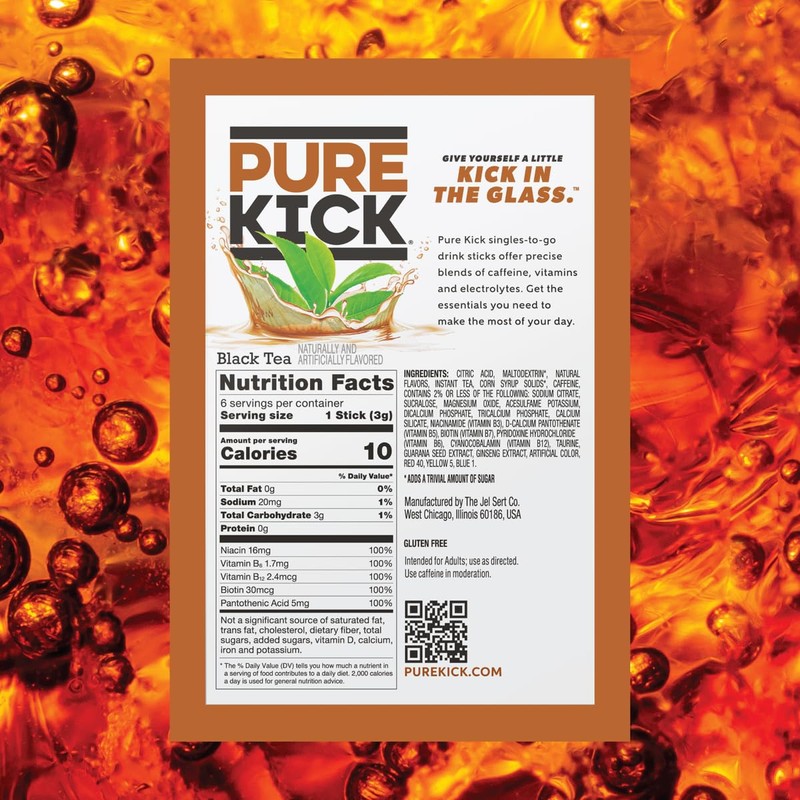 Pure Kick Black Tea Energy - Pack of 6 -