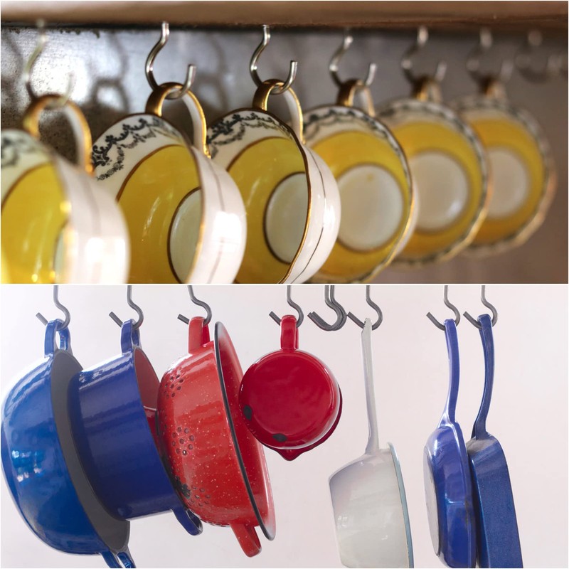 pzihao Pack of 115 Screw Hooks, Cup Hook Screw, Ceiling