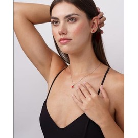 Dada Gioielli - Small circle stud earrings with a sparkling solitaire made of 925 silver framed with brilliant zirconia, matching the necklace from Dada Schmuck, Sterling Silver Sterling silver Silver