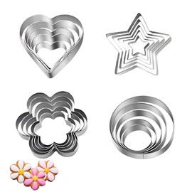 Cookie Cutters,Heart Cookie Cutter, 20-Piece Cookie Cutter, Containing Shapes Such As Hearts and Flowers, Durable Baking Tools for Families and Schools, Teens and Adults