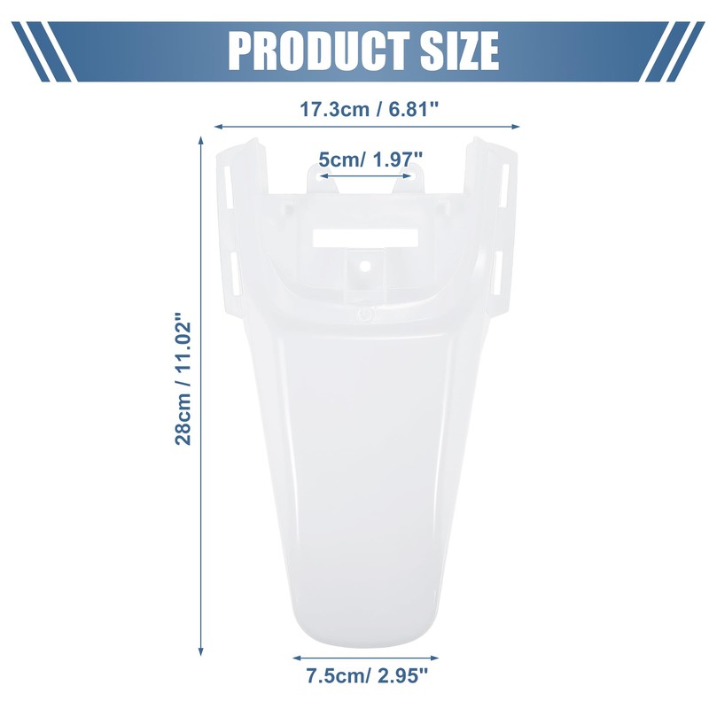 A ABSOPRO Motorcycle Rear Mudguard White Suitable for Honda –