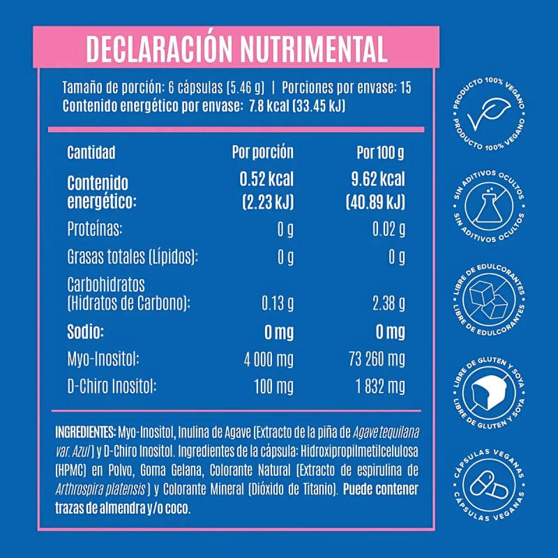 Glúteo Peptonas Kiv + Myo & D-chiro Inositol 90 Cáps