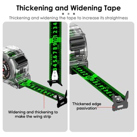 10m Fluorescent Transparent Retractable Tape Measure - Double-sided Scale, Metric Steel Precision Measuring Tape Measure, Metal Stainless Steel Automatic Telescopic Tape Measure for Industry And Home