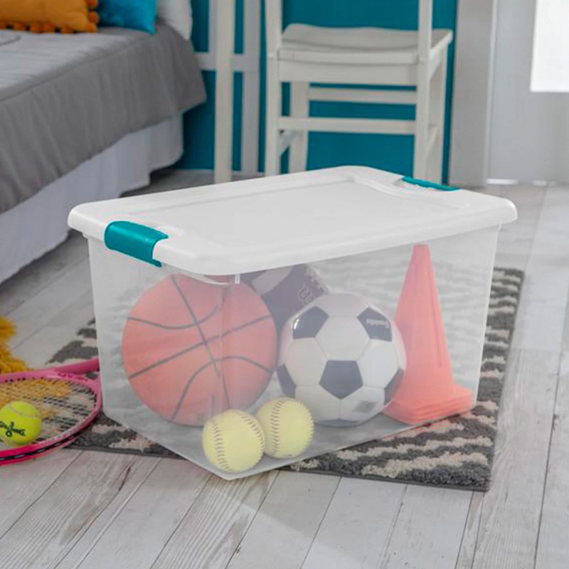 Sterilite 64 Qt Latching Storage Box, Stackable Bin with Latch