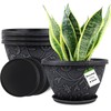 Nooulap 4 Pack 8 Inch Flower Pots for Outdoor Indoor,