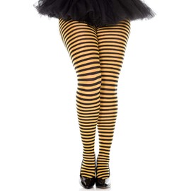 Music Legs Striped Women's Tights (One Size, Black/Yellow)
