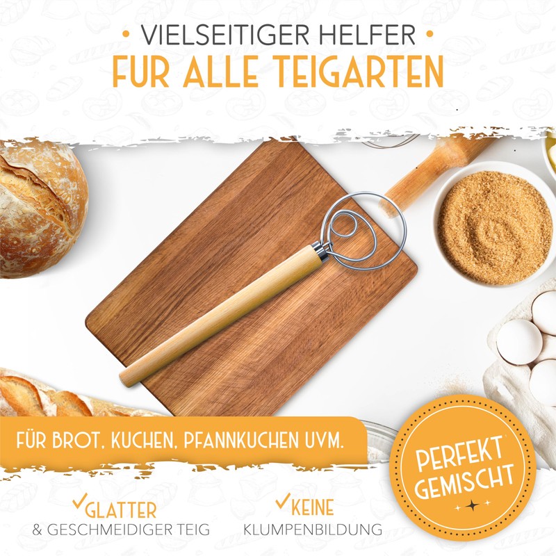 KRUSTENZAUBER Danish whisk for perfect dough in no time at