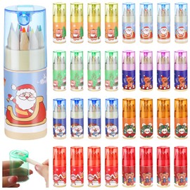 Fumete 32 Pack Christmas Mini Colored Pencils Bulk Coloring Pencil with Sharpener in Tube Drawing Colored Pencils for Kids Sketching Pencils School Supplies for Kids Adults Artists Christmas Gifts