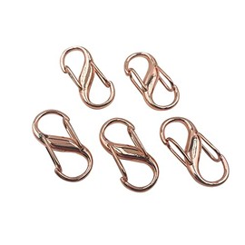 5pcs Adjustable Bag Chain Connect Buckle, Shortener Leather Bag Handbag Shoulder Chain Strap Key Ring Snap Clip Trigger Metal S Type Shape Buckle 27.5mm Rose Gold CT2037