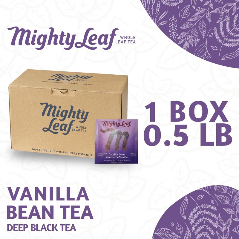 Mighty Leaf Vanilla Bean Tea, 100 Tea Pouches