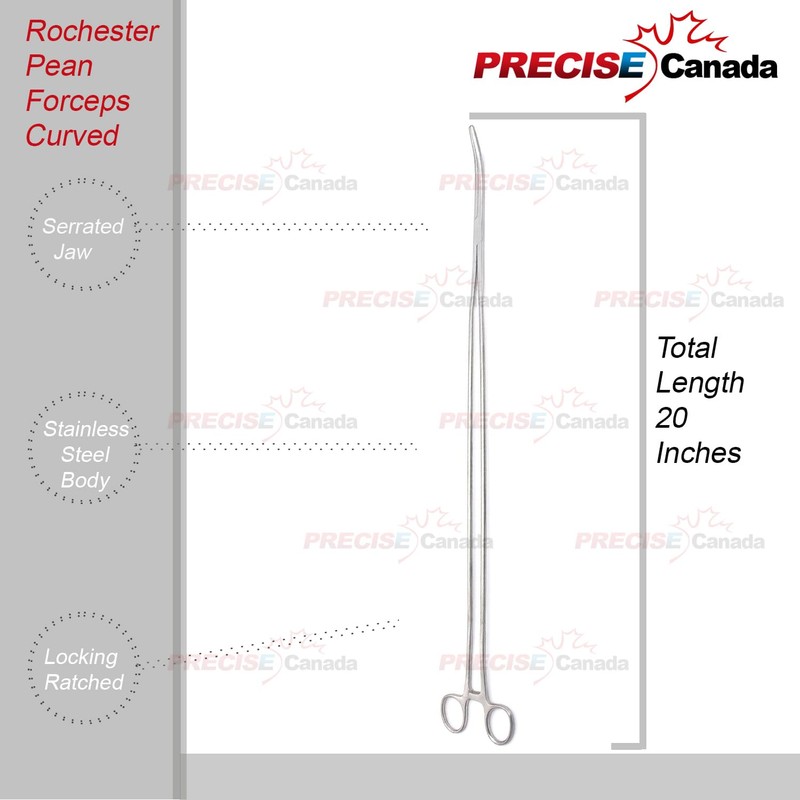 PRECISE CANADA: 2 Pean Forceps Curved 8" & 20" Hemostat