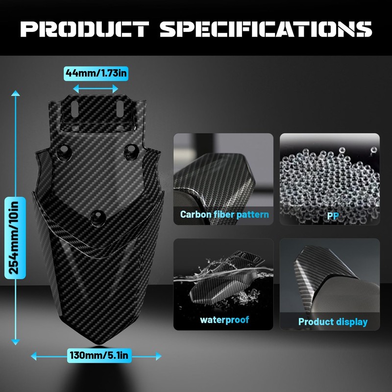 CHANGCHENG Short Rear Fender Protector Talaria Fender Mudguard Carbon Fiber