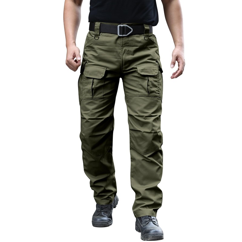 Hiwise Men's Stretch Tactical Pants Water Resistant Ripstop Cargo Pants