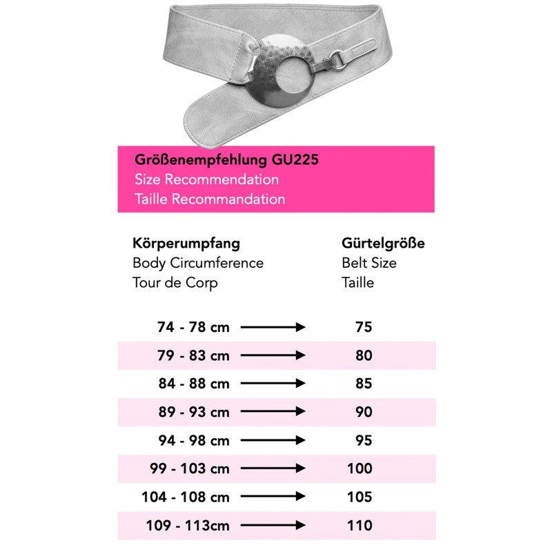 Caspar GU225 Women's Wide Belt/Waist Belt with Large Buckle –