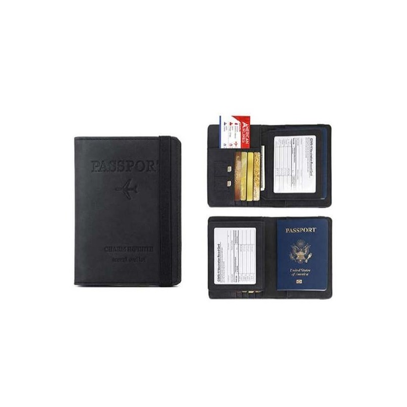 Women's Passport Wallet Money Clip Bill Card Pouch Wallet -