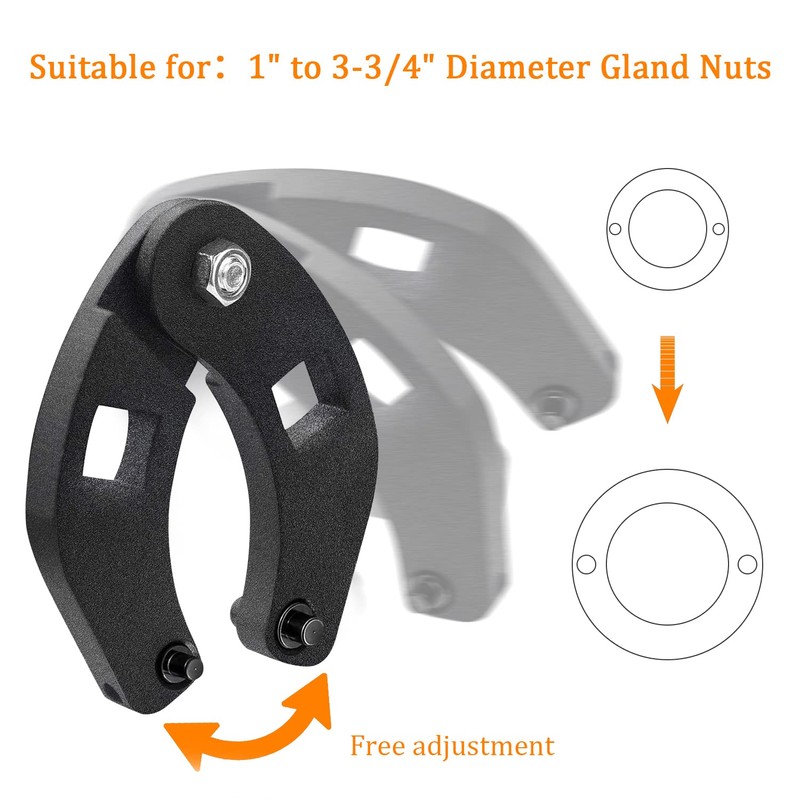 IVARKEY 7463 Adjustable Gland Nut Wrench with 1/4" and 7/32"