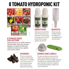 Gardeners Basics Hydroponic Tomato Seeds Kit Compatible with Aerogarden & Lettuce Grow 8 Varieties of Tomatoes Indoors Heirloom Seeds Aquaponic & Hydroponic Seed Pods, Perfect for Indoor Gardening