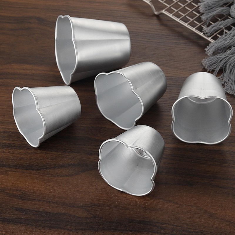 QJFCare 6 Pcs Popover Pan, Aluminium Pudding Tin Cup Baking