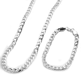 ZoneYan Gold Chain Men's Cuban Link Chain Gold, Cuban Link Chain Men, Men's Curb Chain Gold, Cuban Chain Set, Hip Hop Chain Men's Gold, Necklace Boys (Necklace + Bracelet), Stainless Steel, No